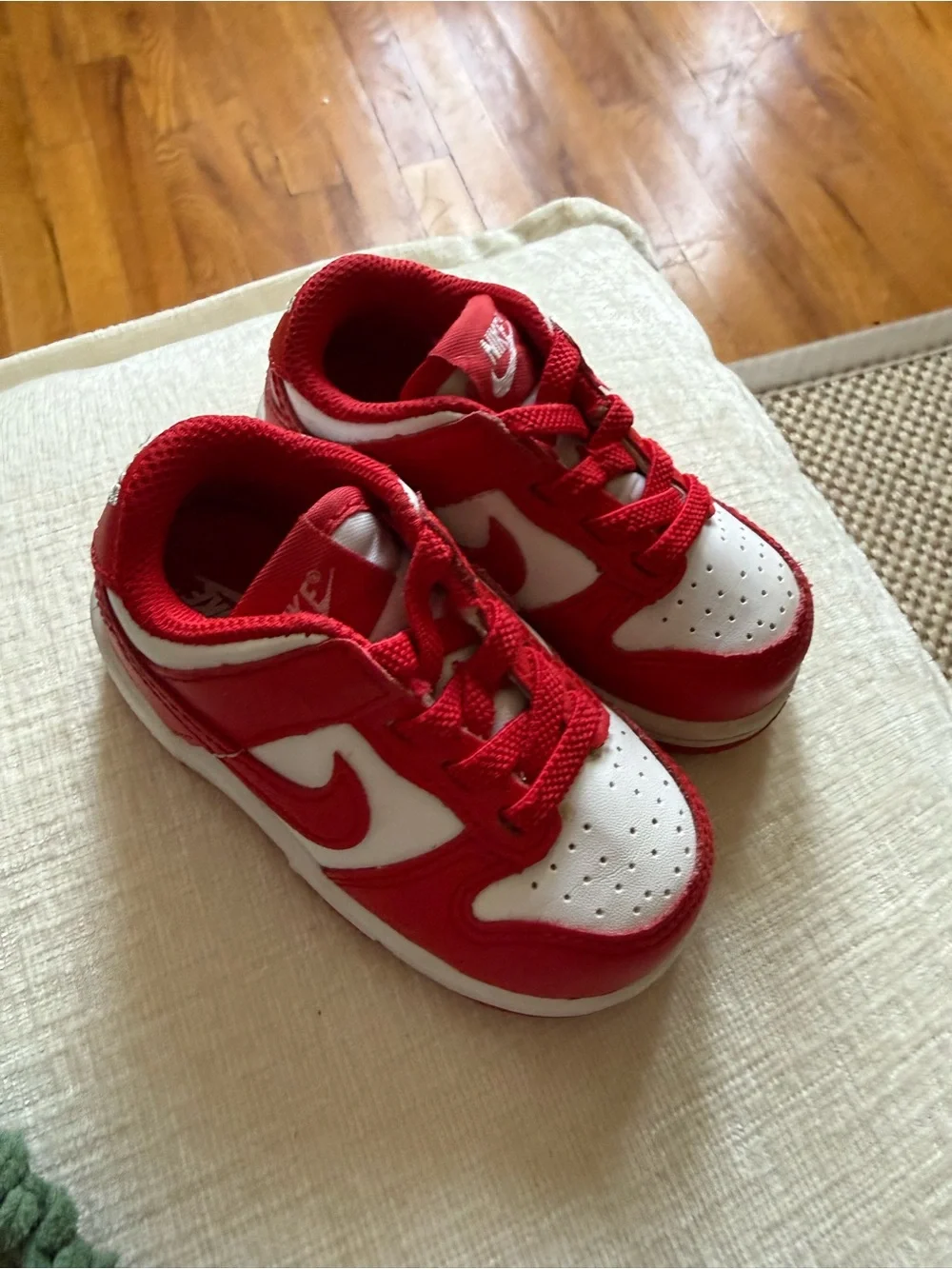 Nike Red and White Toddler Low-Top Sneakers